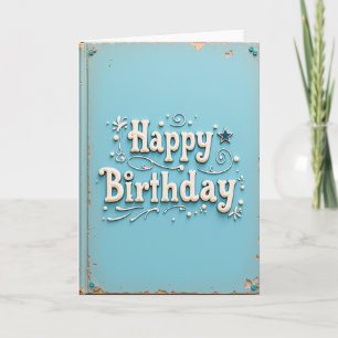 Cremefarbene Geburtstags-Lettering-Karte Karte
