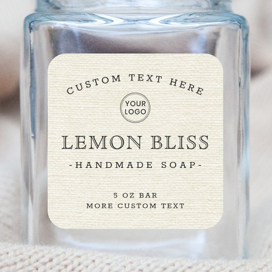 Cremefarbene Markierungen für cremefarbene Leinen Quadratischer Aufkleber