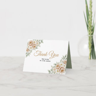 Cremefarbene Päonien-Blumen-Hochzeit-Dankeskarten Dankeskarte