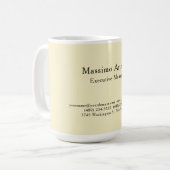 Cremefarbene professionelle moderne Unternehmenspr Kaffeetasse (Vorderseite Links)