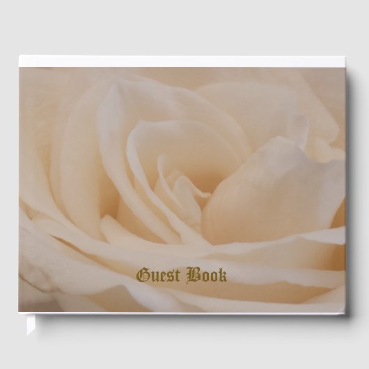 Cremefarbene Rose schließen Gästebuch (Vorderseite)