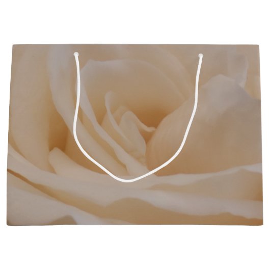 Cremefarbene Rose schließen Große Geschenktüte (Vorderseite)
