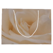 Cremefarbene Rose schließen Große Geschenktüte (Rückseite)