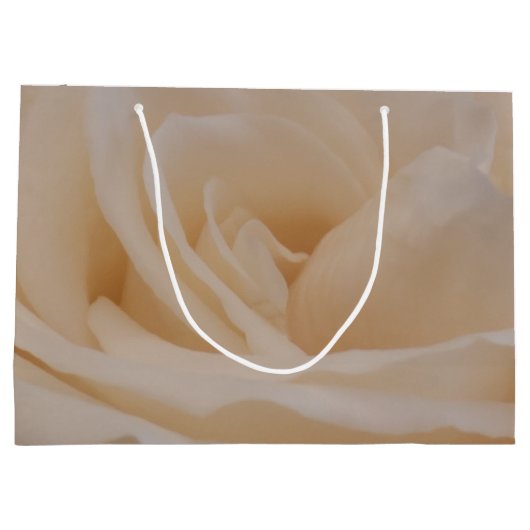 Cremefarbene Rose schließen Große Geschenktüte (Rückseite)