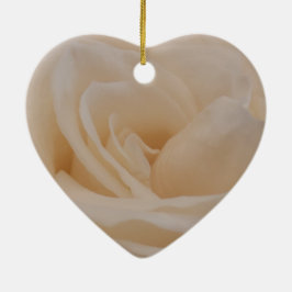 Cremefarbene Rose schließen Keramik Ornament