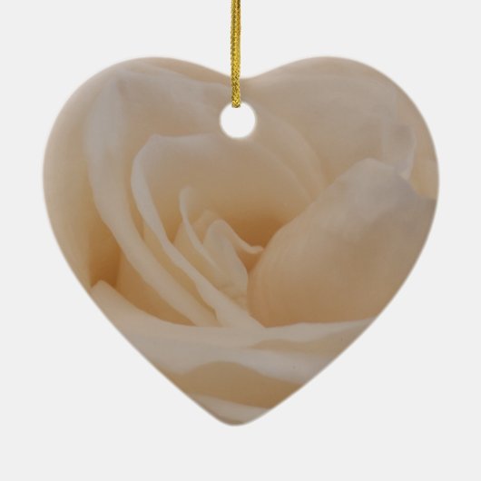 Cremefarbene Rose schließen Keramik Ornament (Hinten)