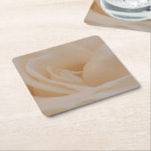 Cremefarbene Rose schließen Rechteckiger Pappuntersetzer (angewinkelt)