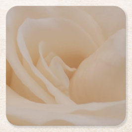 Cremefarbene Rose schließen Rechteckiger Pappuntersetzer