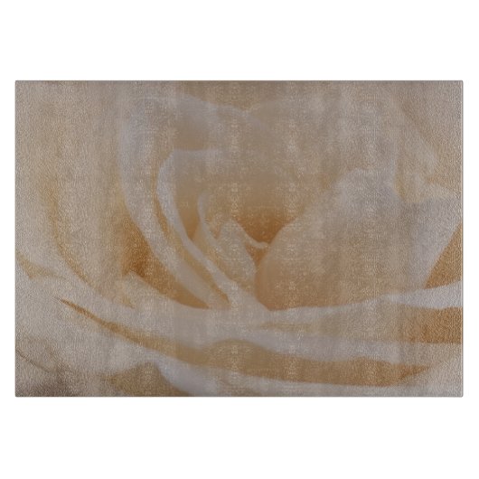 Cremefarbene Rose schließen Schneidebrett (Vorderseite)