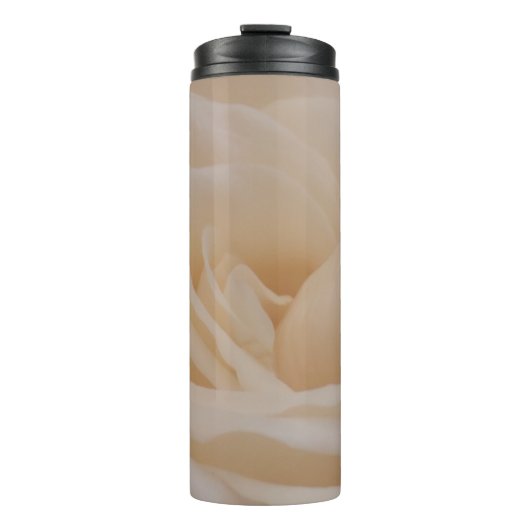 Cremefarbene Rose schließen Thermosbecher (Vorderseite)