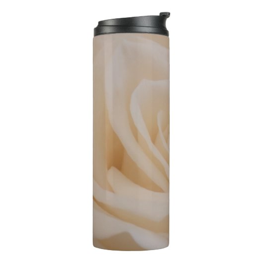 Cremefarbene Rose schließen Thermosbecher (Nach links gedreht)