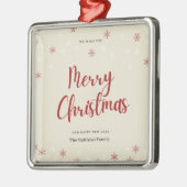 Cremefarbene Schneeflocken und Keramik Foto Ornament Aus Metall (Links)