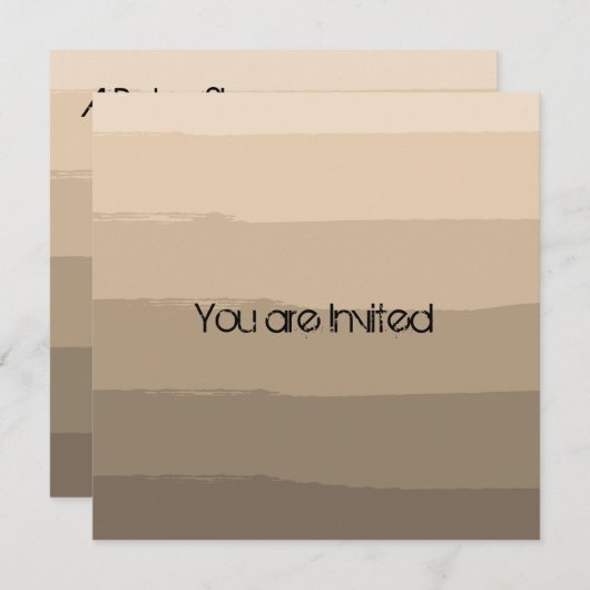 Cremefarbene Streifen Babydusche lädt ein Einladung (Vorne/Hinten)