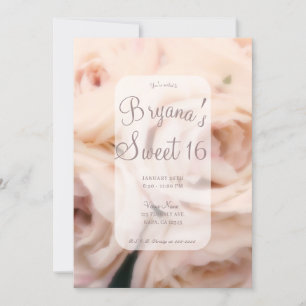 Cremefarbene weiche rosa Pfirsichrosen Elegant Swe Einladung