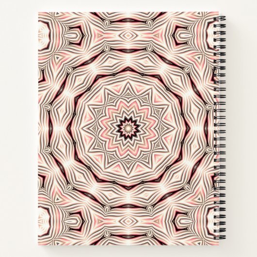 Cremefarbene, weiche, rosa, weiße und braune Manda Notizblock (Rückseite)