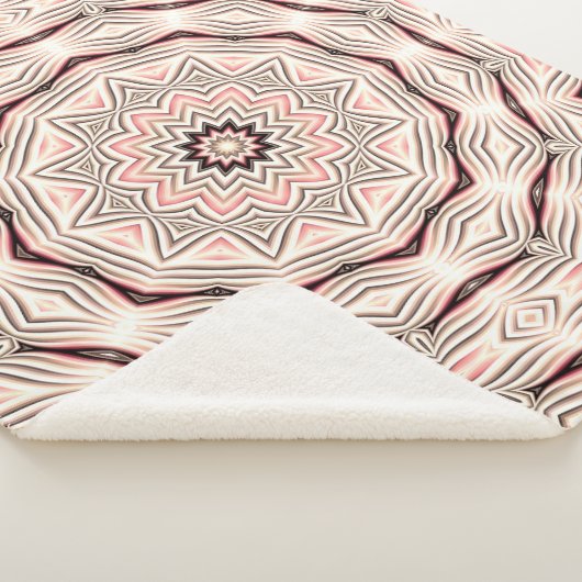 Cremefarbene, weiche, rosa, weiße und braune Manda Sherpadecke (3/4)