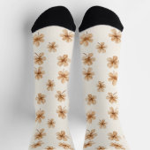 Cremefarbenen Blumen Socken (Oben)