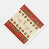 Cremefarbener Beige Orange und grün Hübsch Serviette (Ecke)