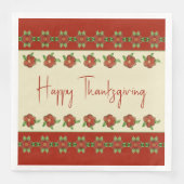 Cremefarbener Beige Orange und grün Hübsch Serviette (Vorderseite)