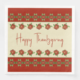 Cremefarbener Beige Orange und grün Hübsch Serviette