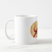 Cremefarbener Hut mit roter Schleife Name Kaffeetasse (Links)