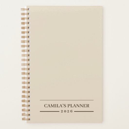 Cremefarbener Planer | Elegant & Personalisiert (Vorderseite)