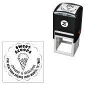 Cremefarbener und leckerer Personalisierter Eiscre Permastempel (Beispiel)