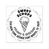 Cremefarbener und leckerer Personalisierter Eiscre Permastempel (Design)