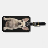 Cremefarbener Welpe der französischen Bulldogge Gepäckanhänger (Vorderseite horizontal)