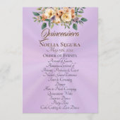 Cremefarbenes Florales Quinceanera-Programm - Lave Programm (Vorderseite)