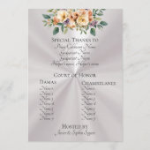 Cremefarbenes Florales Quinceanera-Programm - Perl Programm (Rückseite)