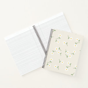 cremefarbenes Gänseblümchen-Blumen-Notizbuch Hand Notizblock