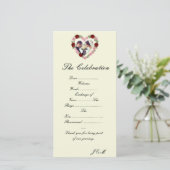 Cremefarbenes Hochzeitsprogramm - Florales Herz (Stehend Vorderseite)