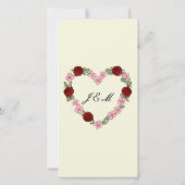 Cremefarbenes Hochzeitsprogramm - Florales Herz (Rückseite)