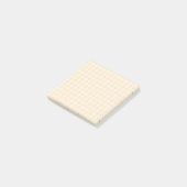 Cremefarbenes Karomuster Soft Grid Design Büro Post-it Klebezettel (angewinkelt)