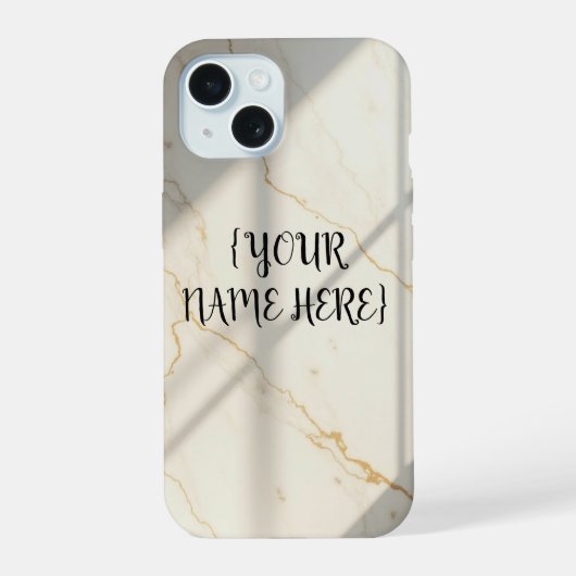 Cremefarbenes Marmor-Monogramm Barely There iPhone 15 Hülle (Rückseite)