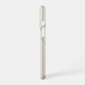 Cremefarbenes Marmor-Monogramm Barely There iPhone 16 Hülle (Linke Seite)