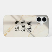 Cremefarbenes Marmor-Monogramm Barely There iPhone 16 Hülle (Rückseite (Horizontal))