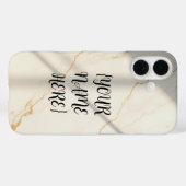 Cremefarbenes Marmor-Monogramm Barely There iPhone Case-Mate iPhone Hülle (Rückseite (Horizontal))