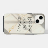 Cremefarbenes Marmor-Monogramm Barely There iPhone Hülle (Rückseite (Horizontal))