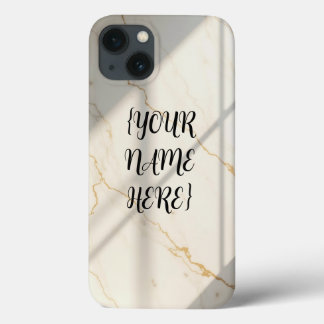 Cremefarbenes Marmor-Monogramm iPhone 13 Hülle