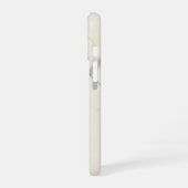 Cremefarbenes Marmor-Monogramm Slim Fit iPhone 16 Hülle (Linke Seite)