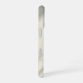 Cremefarbenes Marmor-Monogramm Slim Fit iPhone 16 Hülle (Rechte Seite)