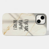 Cremefarbenes Marmor-Monogramm-Tough-Style-iPhone- Case-Mate iPhone Hülle (Rückseite (Horizontal))