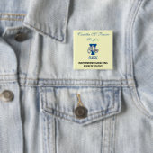 Cremefarbenes NamensAbzeichen Button (Beispiel)