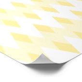 Cremefarbenes Zigzag-Muster mit Diamantformen. Poster (Ecke)