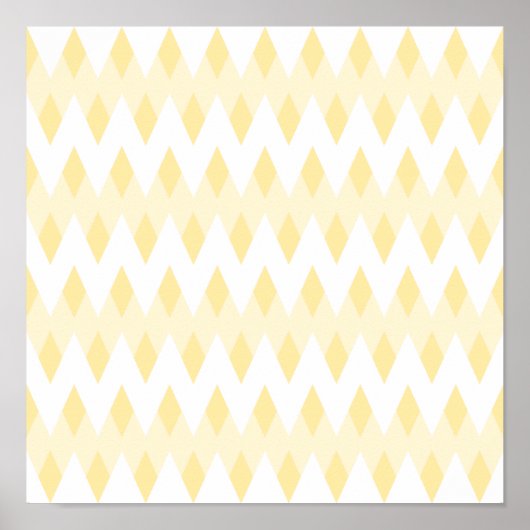 Cremefarbenes Zigzag-Muster mit Diamantformen. Poster (Vorne)