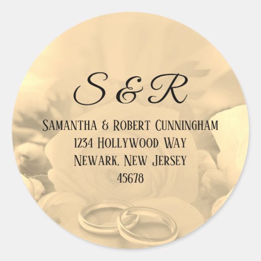 Cremefarbenflor mit Ringe-Aufkleber Runder Aufkleber (Vorderseite)