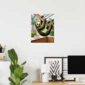 Cremefaulter Avocado-Faultier Poster (Heimbüro)