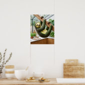 Cremefaulter Avocado-Faultier Poster (Küche)